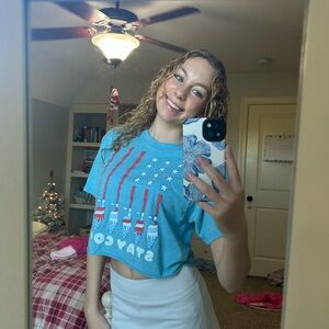 cropped american tee